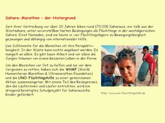 Sahara-Marathon - Der Hintergrund