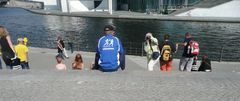 Am Ufer der Spree hinter dem Reichstagsgebäude