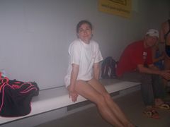 Antje vor dem Schwimmstart