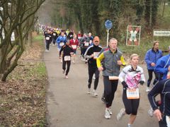 Wie ein Lindwurm zieht sich die Schlange der Läufer am See entlang