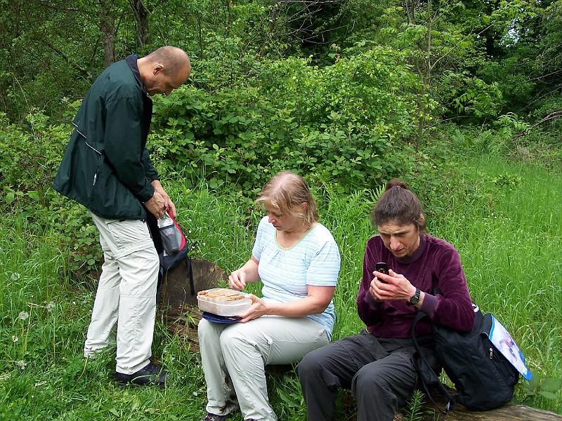 07.JPG - Erste Rast mit Kuchen, Getr&auml;nken und SMS